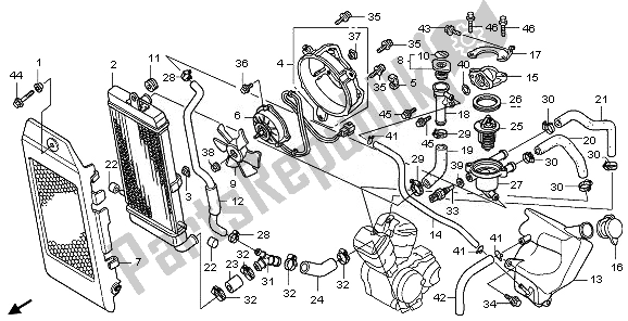 All parts for the Radiator of the Honda VT 750 CA 2008