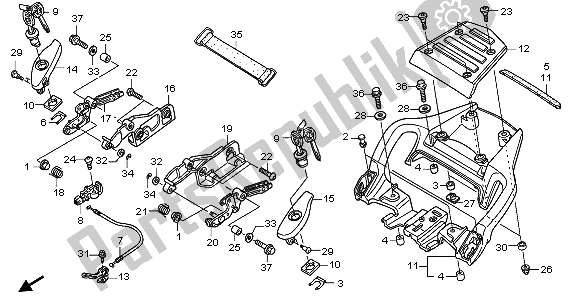 All parts for the Grab Rail of the Honda ST 1300A 2009