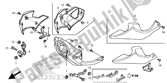 All parts for the Under Cowl of the Honda NC 700 SD 2012