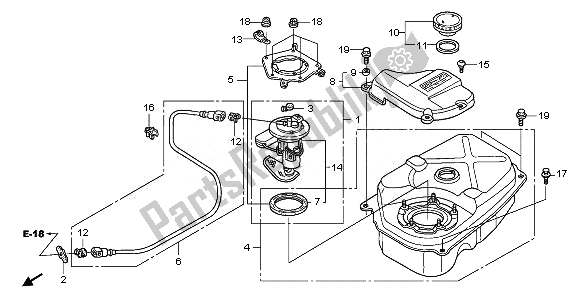 All parts for the Fuel Tank of the Honda ANF 125 2010