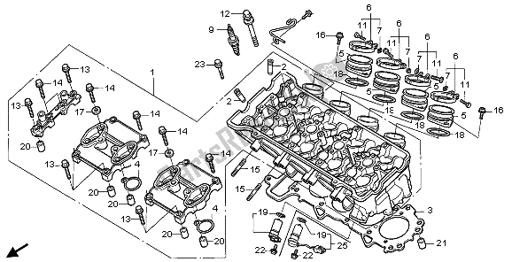 Wszystkie części do G? Owica Cylindra Honda CBR 1000 RR 2006