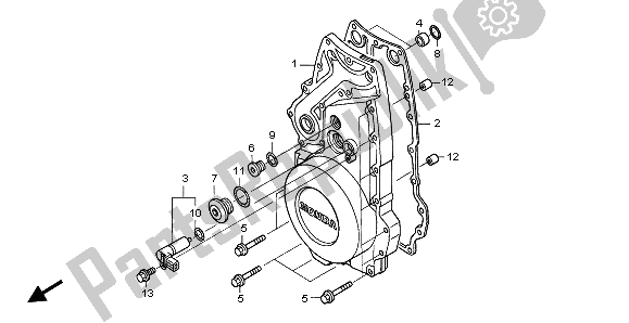 All parts for the Front Crankcase Cover of the Honda ST 1300A 2002