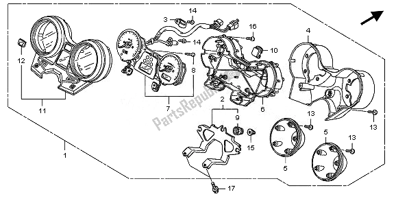 All parts for the Meter (mph) of the Honda CB 1300 2008