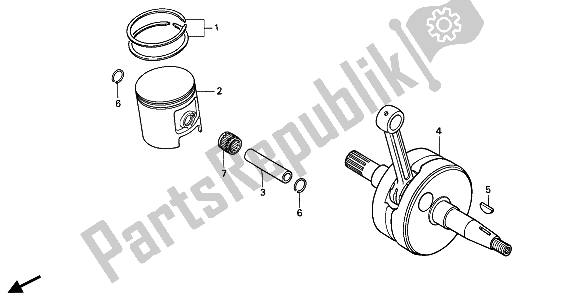 Toutes les pièces pour le Vilebrequin Et Piston du Honda CR 500R 1991