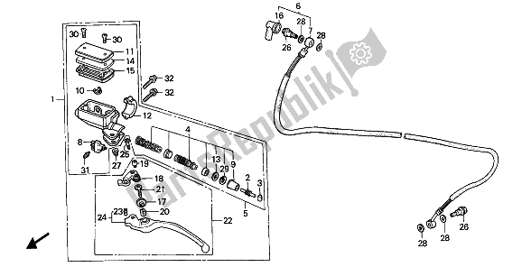 Tutte le parti per il Pompa Frizione del Honda VFR 750F 1990