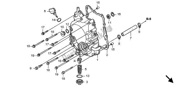 Todas las partes para Tapa Del Cárter Derecho de Honda SH 150R 2011