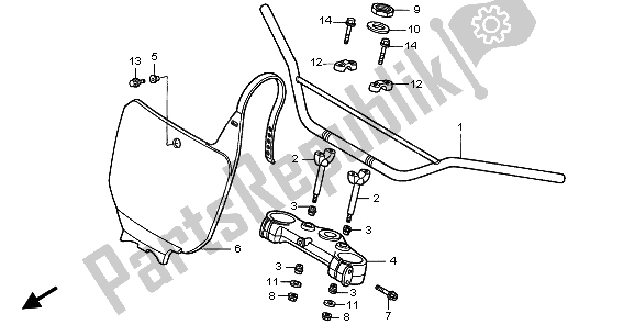 All parts for the Handle Pipe & Top Bridge of the Honda CR 500R 2000