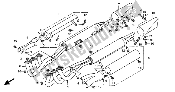 Tutte le parti per il Silenziatore Di Scarico del Honda GL 1500C 2002