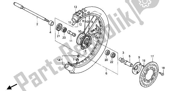 Todas las partes para Rueda Delantera de Honda CR 125R 1991