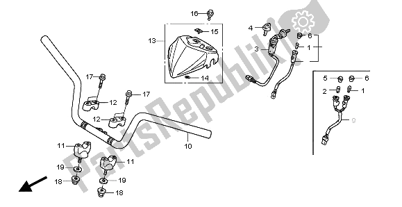 All parts for the Handle Pipe of the Honda TRX 450 ER Sportrax 2009