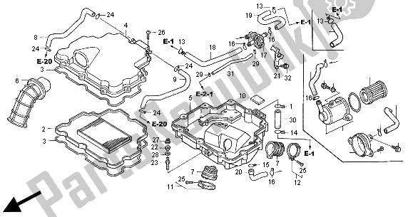 Tutte le parti per il Filtro Dell'aria del Honda NT 650V 2000