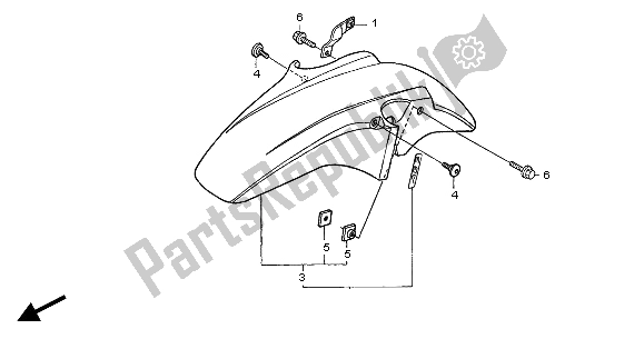 Tutte le parti per il Parafango Anteriore del Honda CBF 500 2004