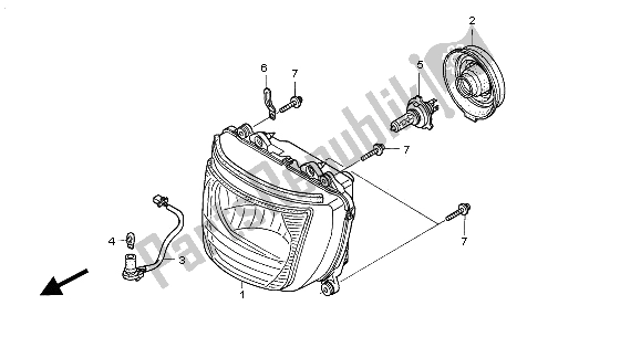 All parts for the Headlight (eu) of the Honda CB 1300 SA 2005