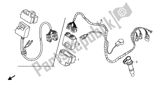 All parts for the Wire Harness of the Honda CRF 250R 2004