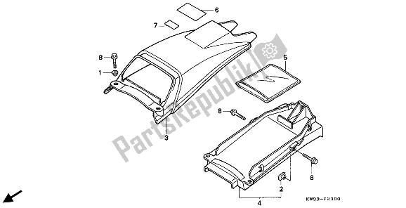 All parts for the Rear Fender of the Honda NX 250 1993
