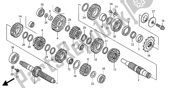 Todas las partes para Transmisión de Honda CRF 450R 2003