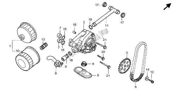 All parts for the Oil Filter & Oil Pump of the Honda VT 600C 1998