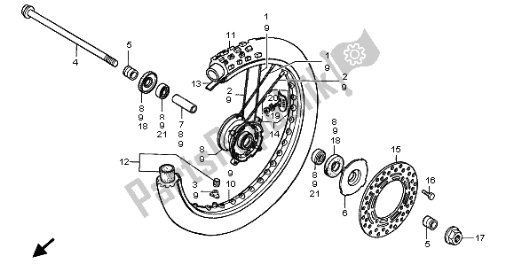 Todas las partes para Rueda Delantera de Honda CR 80R SW 1999