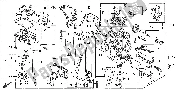 Alle onderdelen voor de Carburator van de Honda CRF 250R 2005