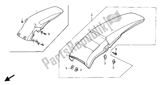 All parts for the Rear Fender of the Honda CR 250R 1995