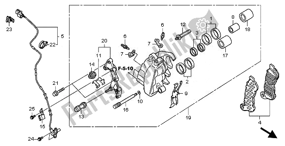 All parts for the Front Brake Caliper of the Honda VT 750C2S 2011