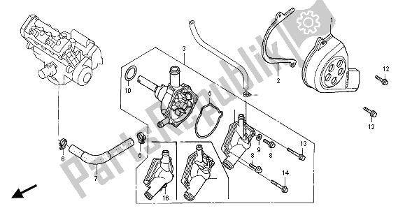 Wszystkie części do Pompa Wodna Honda CBR 600 FS 2001