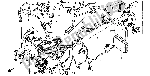 Todas las partes para Mazo De Cables Y Bobina De Encendido de Honda XRV 750 Africa Twin 1990