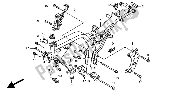 Toutes les pièces pour le Corps De Châssis du Honda CB 600F Hornet 2000