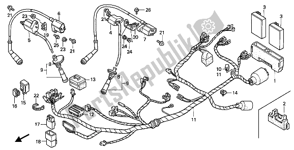 Todas las partes para Mazo De Cables Y Bobina De Encendido de Honda XL 600V Transalp 1990