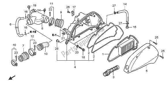 Tutte le parti per il Filtro Dell'aria del Honda SH 150 2005