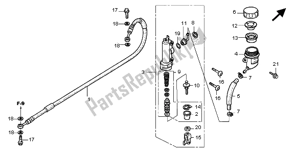 Todas las partes para Rr. Cilindro Maestro Del Freno de Honda CR 85R SW 2007