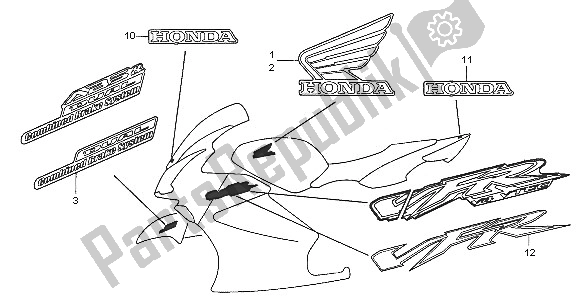 Wszystkie części do Znak Honda VFR 800 2005