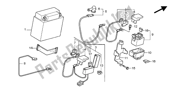 All parts for the Battery of the Honda CBF 600 SA 2004