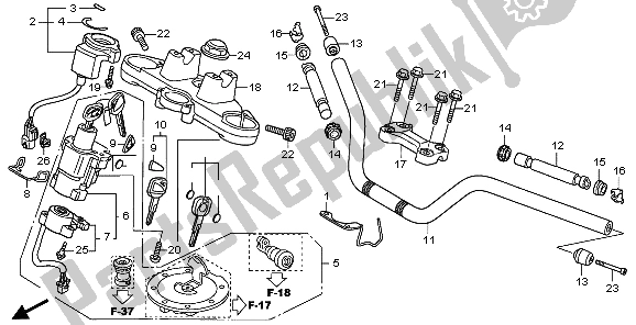 Todas las partes para Manejar Tubo Y Puente Superior de Honda NT 700 VA 2007