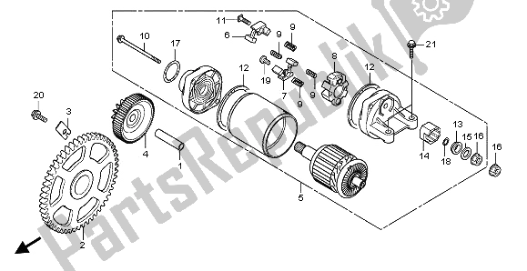 All parts for the Starting Motor of the Honda SH 300A 2009