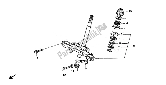 All parts for the Steering Stem of the Honda CRF 70F 2008