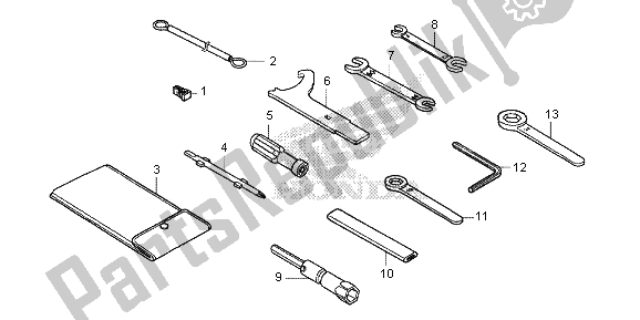 Alle onderdelen voor de Hulpmiddelen van de Honda CBR 500 RA 2013