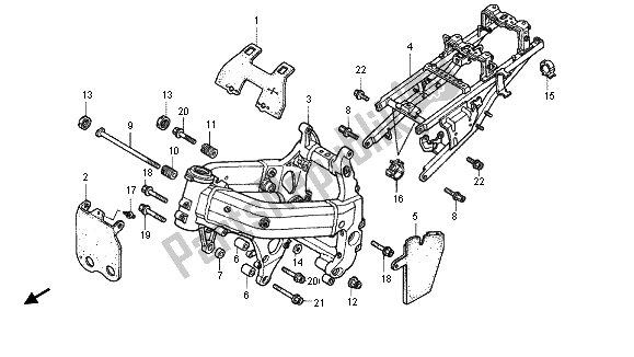 All parts for the Frame Body of the Honda RVF 400R 1996