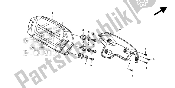 All parts for the Meter (kmh) of the Honda NC 700 SD 2012