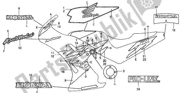 All parts for the Stripe & Mark of the Honda NSR 50S 1994