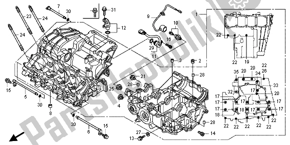 All parts for the Crankcase of the Honda CBR 1000 RR 2013