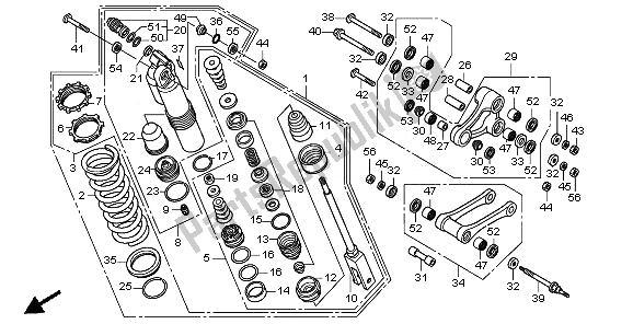 Alle onderdelen voor de Achterkussen van de Honda CRF 250R 2010