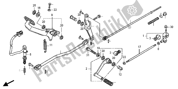 Alle onderdelen voor de Pedaal van de Honda VT 750 CS 2012