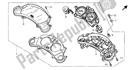 All parts for the Meter (kmh) of the Honda CBF 1000S 2007