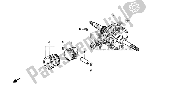 Todas as partes de Virabrequim E Pistão do Honda SH 125 2013