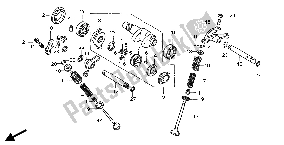 Todas las partes para árbol De Levas Y Válvula de Honda XR 650R 2001