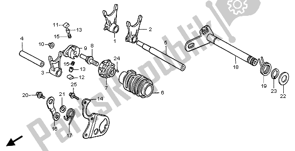 Todas las partes para Tambor De Cambio De Marchas de Honda CR 500R 2000