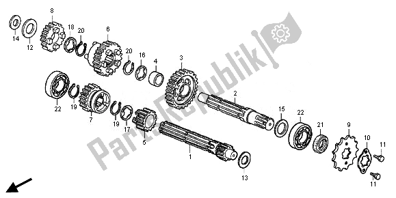 All parts for the Transmission of the Honda CRF 50F 2014