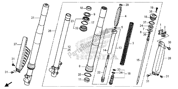 Todas las partes para Tenedor Frontal de Honda CRF 150 RB LW 2013