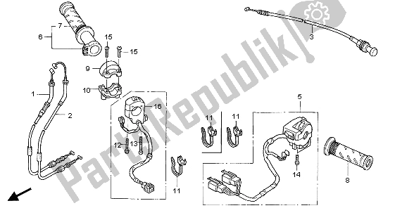 Todas las partes para Interruptor Y Cable de Honda VTR 1000 SP 2006